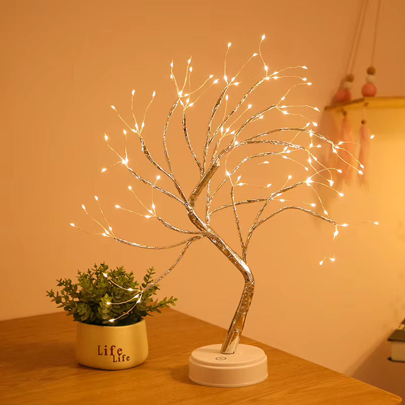 Bonsai-Tischlampe | Verstellbare Äste & Touch-Dimmer | USB-betrieben