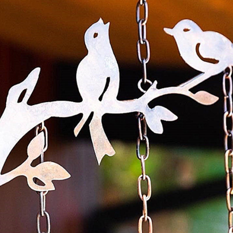 Windspiel mit Vogelmotiv | Handgefertigtes Glockenspiel aus Eisen | Dekoration für Garten, Balkon & Terrasse