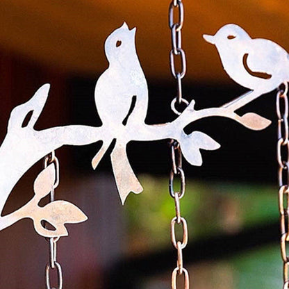 Windspiel mit Vogelmotiv | Handgefertigtes Glockenspiel aus Eisen | Dekoration für Garten, Balkon & Terrasse