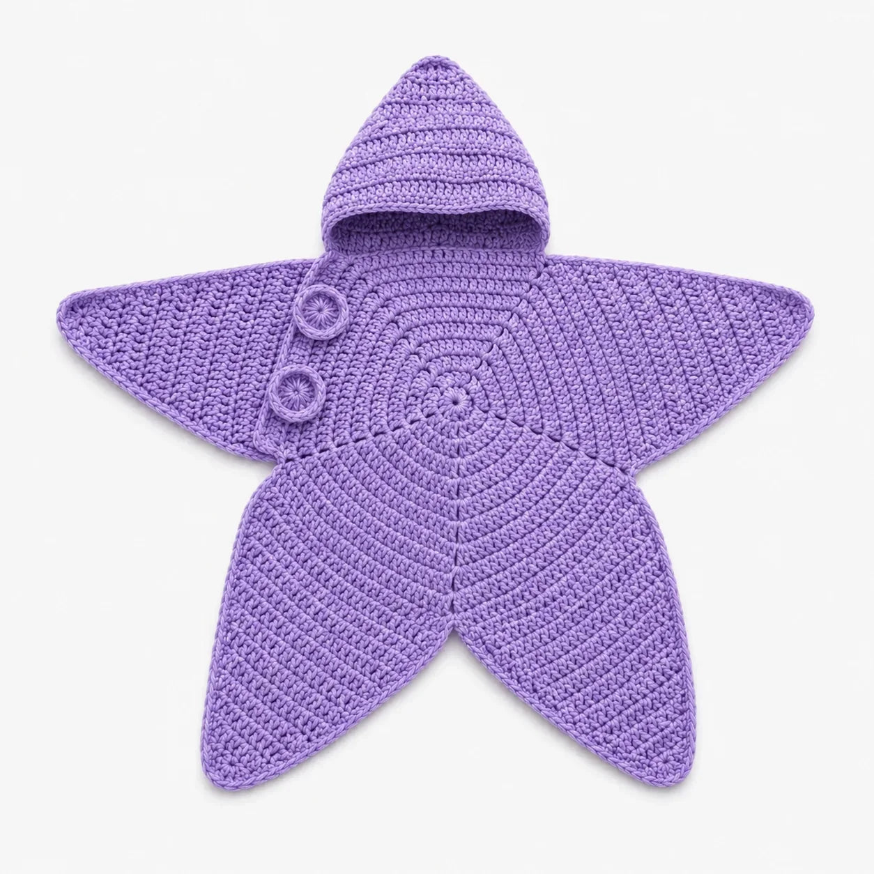 CozyNook™ | Gehäkelte Babydecke mit Kapuze im Stern-Design