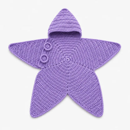 CozyNook™ | Gehäkelte Babydecke mit Kapuze im Stern-Design