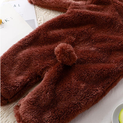 Lunoa™ | Baby Kapuzenstrampler mit Bärenohren, flauschig