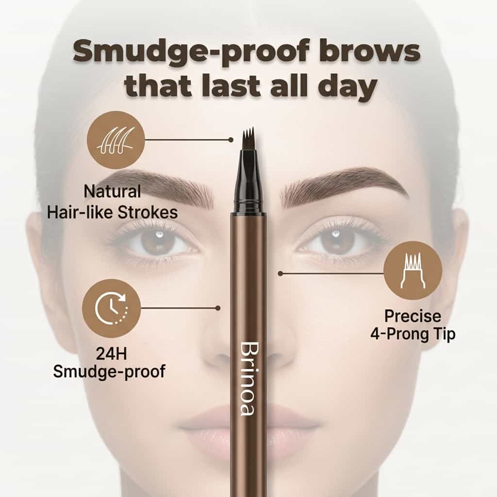 Wasserfester Microblading Augenbrauenstift – Wischfest, 12 Stunden Halt