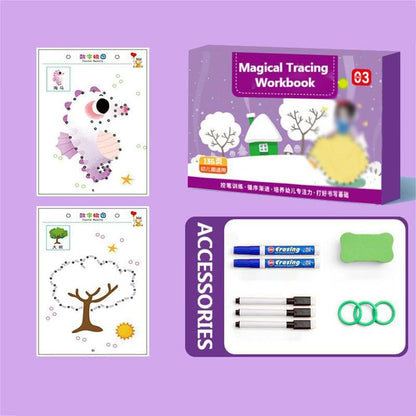 InkWell™ | Lesen & Schreiben Wiederverwendbares Arbeitsbuch für Kinder | 50% RABATT