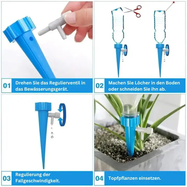 AquaPulse — Automatische Pflanzenbewässerungs-Spikes für Flaschen