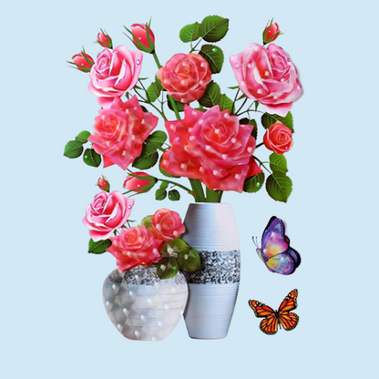 2+2 GRATIS | BloomStick™ | Selbstklebende Blumensticker für Wände, Möbel & kreative Dekoration