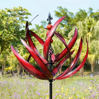 Lotus Windspinner – Bewegende Metall Gartendeko für Frühling & Sommer | 50% Rabatt