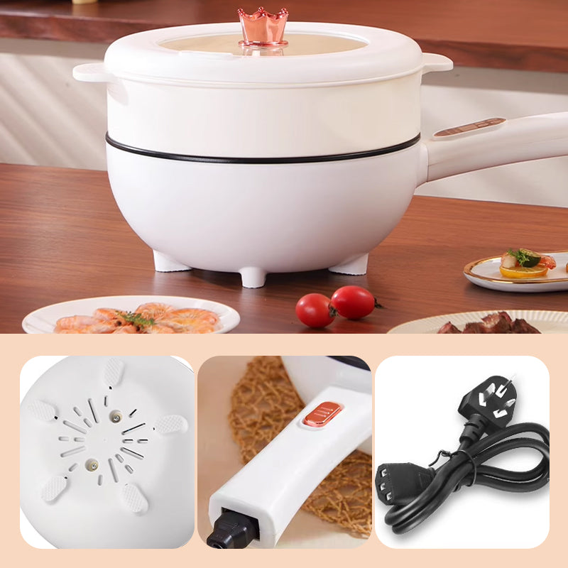 Elektrischer Multikocher 3–4 L | Braten, Schmoren, Dämpfen & Kochen | Antihaft, Timer 1–12 h | Kompakt mit Warmhalten