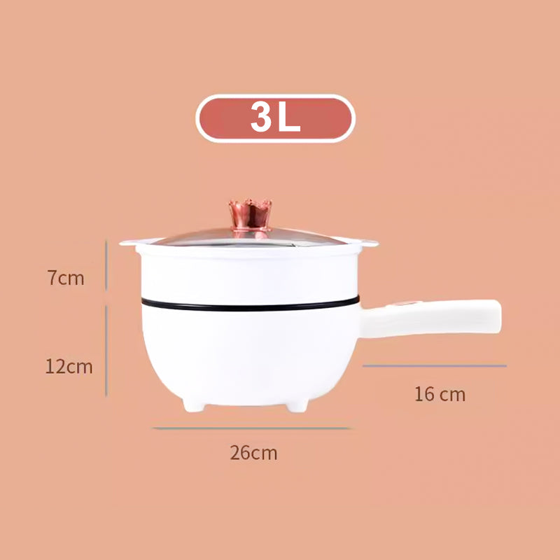 Elektrischer Multikocher 3–4 L | Braten, Schmoren, Dämpfen & Kochen | Antihaft, Timer 1–12 h | Kompakt mit Warmhalten