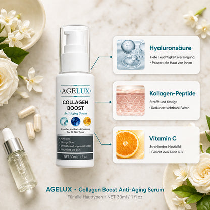 Agelux™ Collagen Boost Anti-Aging-Serum | Glätte Falten sichtbar in nur 3 Wochen