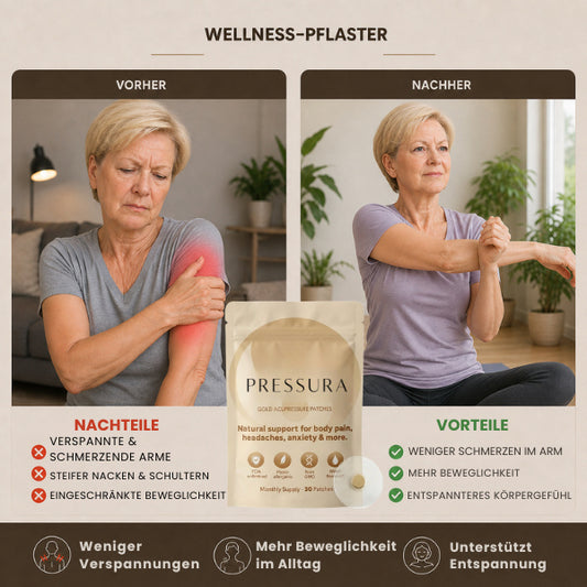 Pressura™ Wellness Pflaster | Löst hartnäckige Verspannungen im Nacken, Rücken & Schultern in 7 Tagen