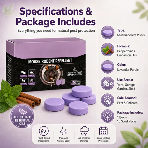 All-Natural Peppermint & Cinnamon Pest & Rodent Repellent Pucks