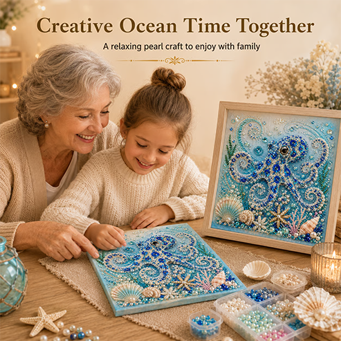 🔥 Last Day 49% OFF - 🌊✨ Ocean Theme Pearl Art DIY Kit – Relaxing DIY Craft to Create Stunning Coastal Artwork