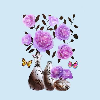 2+2 GRATIS | BloomStick™ | Selbstklebende Blumensticker für Wände, Möbel & kreative Dekoration