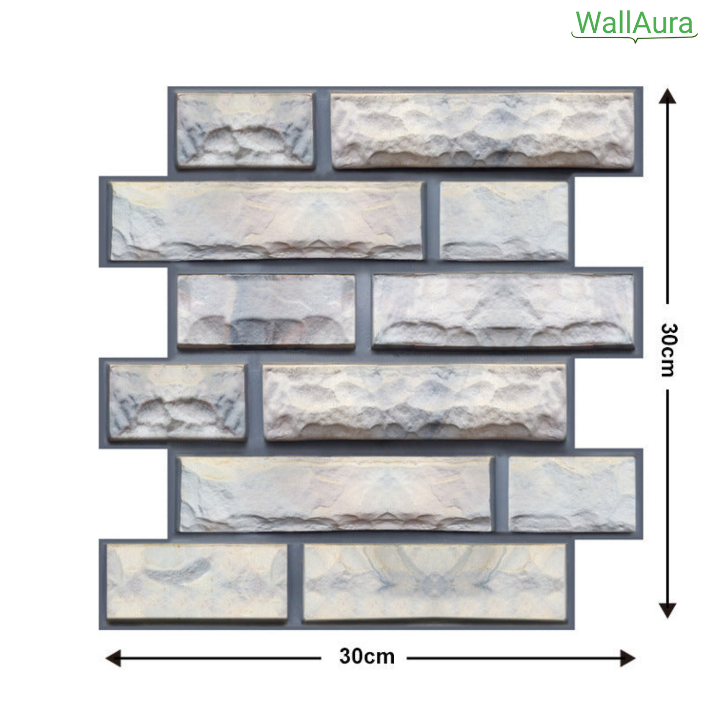 2+2 Gratis | WallAura™ 4er Set 3D Hochwertige Wandfliesen Selbstklebend 30x30 cm