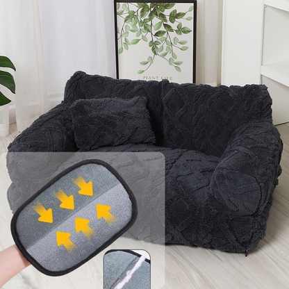 CozyNest™ | Haustiersofa – Plüschbett mit Rand & Kissen