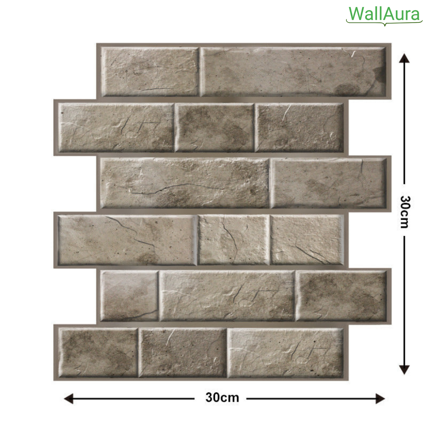 2+2 Gratis | WallAura™ 4er Set 3D Hochwertige Wandfliesen Selbstklebend 30x30 cm