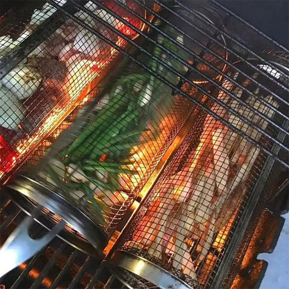 Rollender Grillkorb aus rostfreiem Stahl
