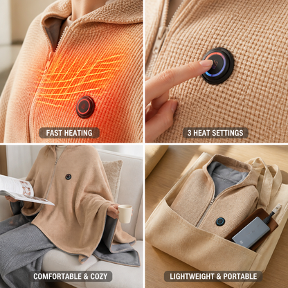 WarmWrap™ | Beheizbare Schulterdecke mit 8 Heizzonen und USB-C-Anschluss