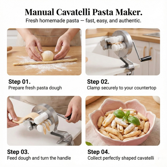 Manuelle Cavatelli-Nudelmaschine mit Tischklemme