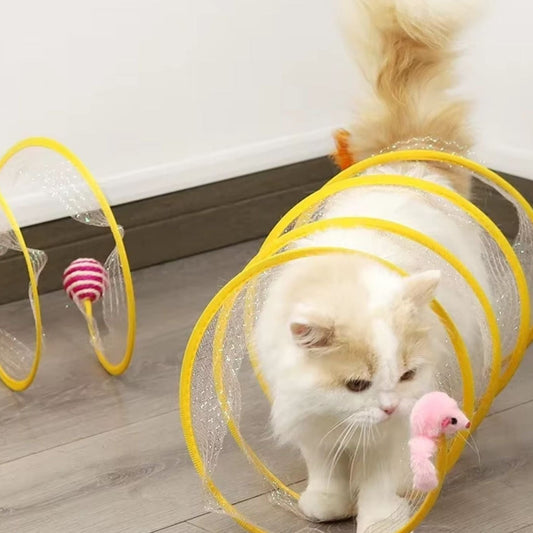 KittyMaze™ | Faltbarer Katzentunnel mit integrierten Spielzeugen