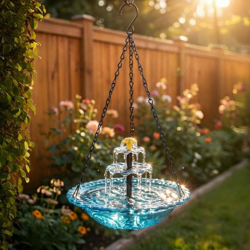 Bower™ – Solar-Kaskaden Vogelbad mit Hängebrunnen – 50% Rabatt