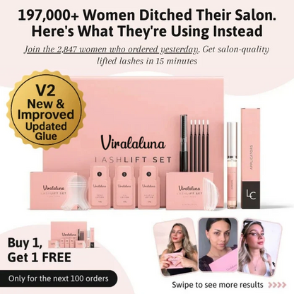 Viralaluna Lashlift Set | Volle, lange & natürlich geliftete Wimpern bis zu 8 Wochen (Letzter Tag Rabatt!)