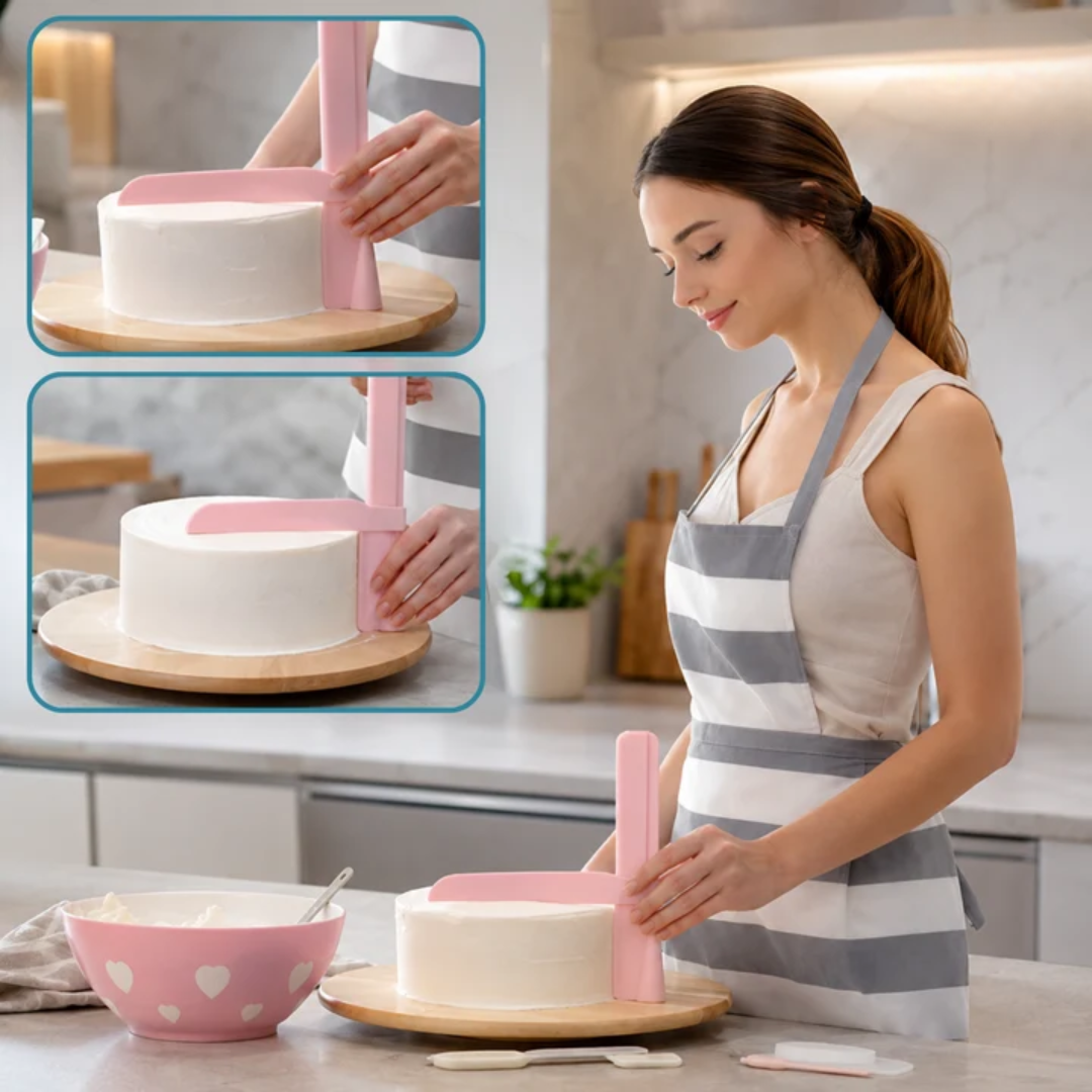 CakeSmooth™ | Ergonomischer Kuchenglätter für Buttercreme, Fondant & Glasur