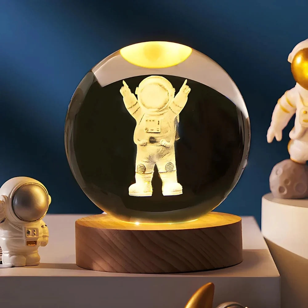 LumiOrbit™ Kristallkugel mit 3D-Licht | Magische Weltraum-Atmosphäre & Stimmungsvolle Beleuchtung
