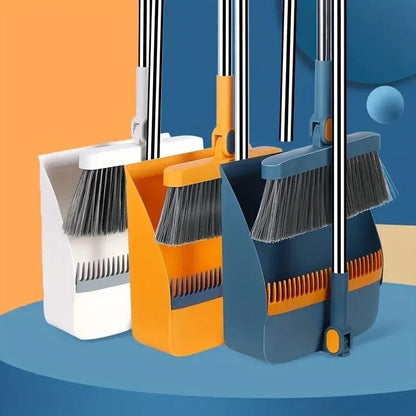 SwiftSweep Pro — Besen- und Kehrschaufel-Set mit langem Stiel und aufrechter Aufbewahrung