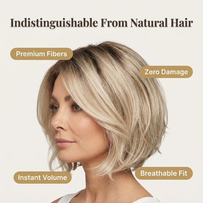 Wellige A-Linien-Bob-Perücke – Salon-Style Volumen und Form in Sekunden