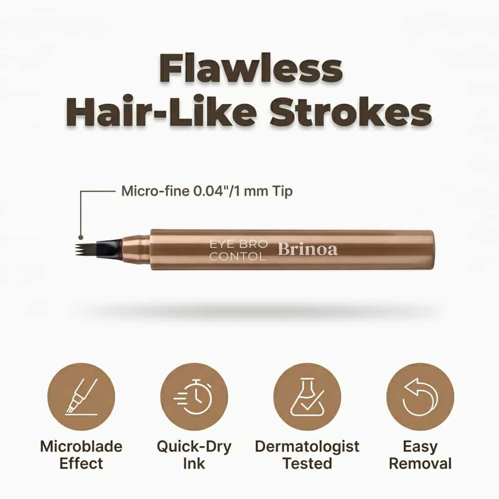 Wasserfester Microblading Augenbrauenstift – Wischfest, 12 Stunden Halt