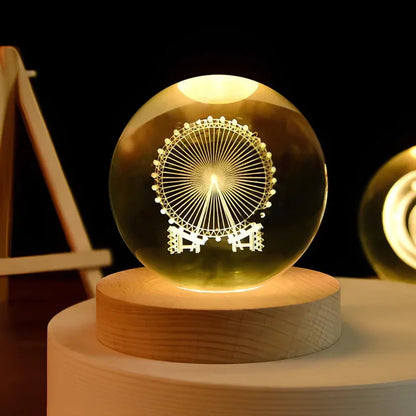 LumiOrbit™ Kristallkugel mit 3D-Licht | Magische Weltraum-Atmosphäre & Stimmungsvolle Beleuchtung