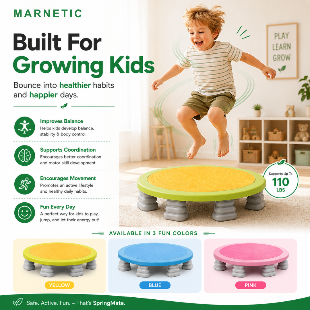 SpringMate – Children’s Mini Trampoline, Indoor/Outdoor Fun