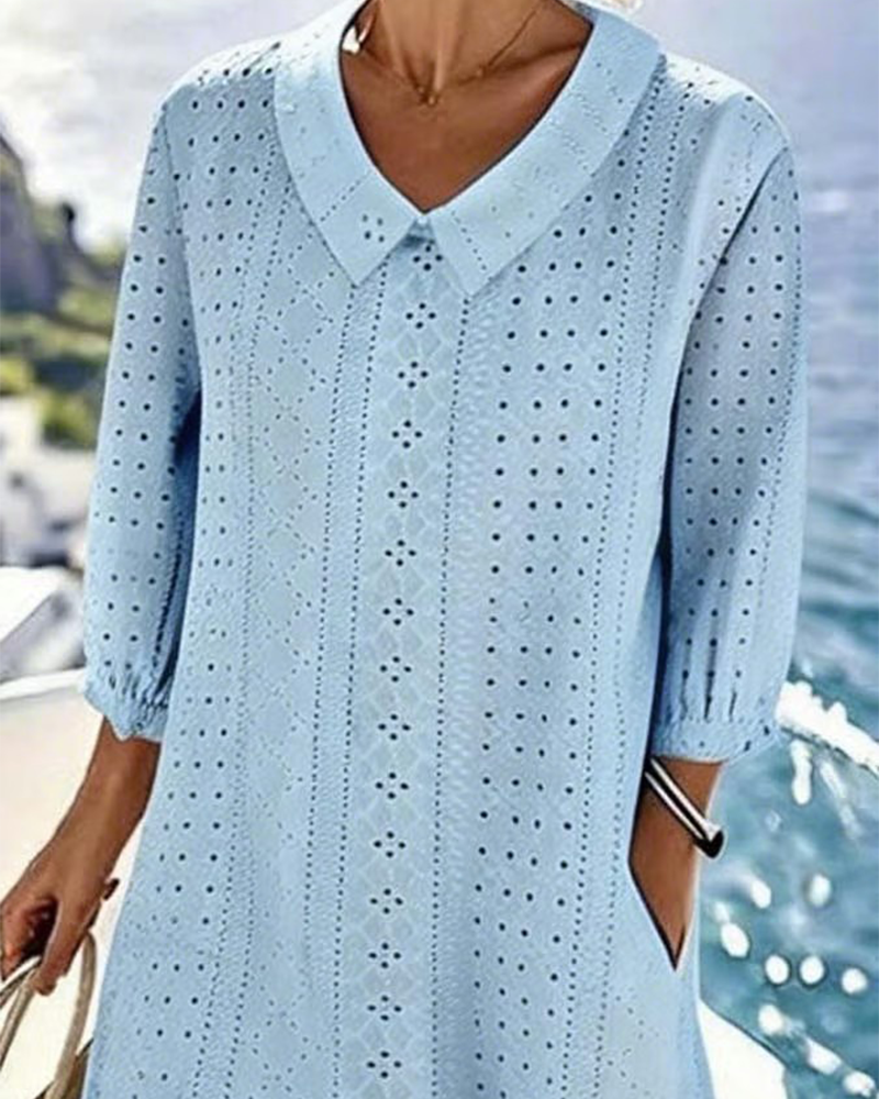 Élise™ – Luftiges Sommer-Midikleid mit eleganten Stickerei-Details