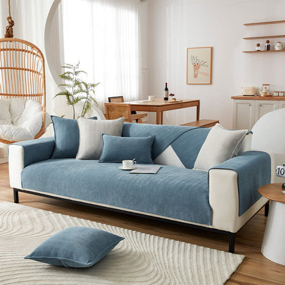 AestheticCover™ | Sofabezug aus Chenille-Stoff mit Fischgrätenmuster