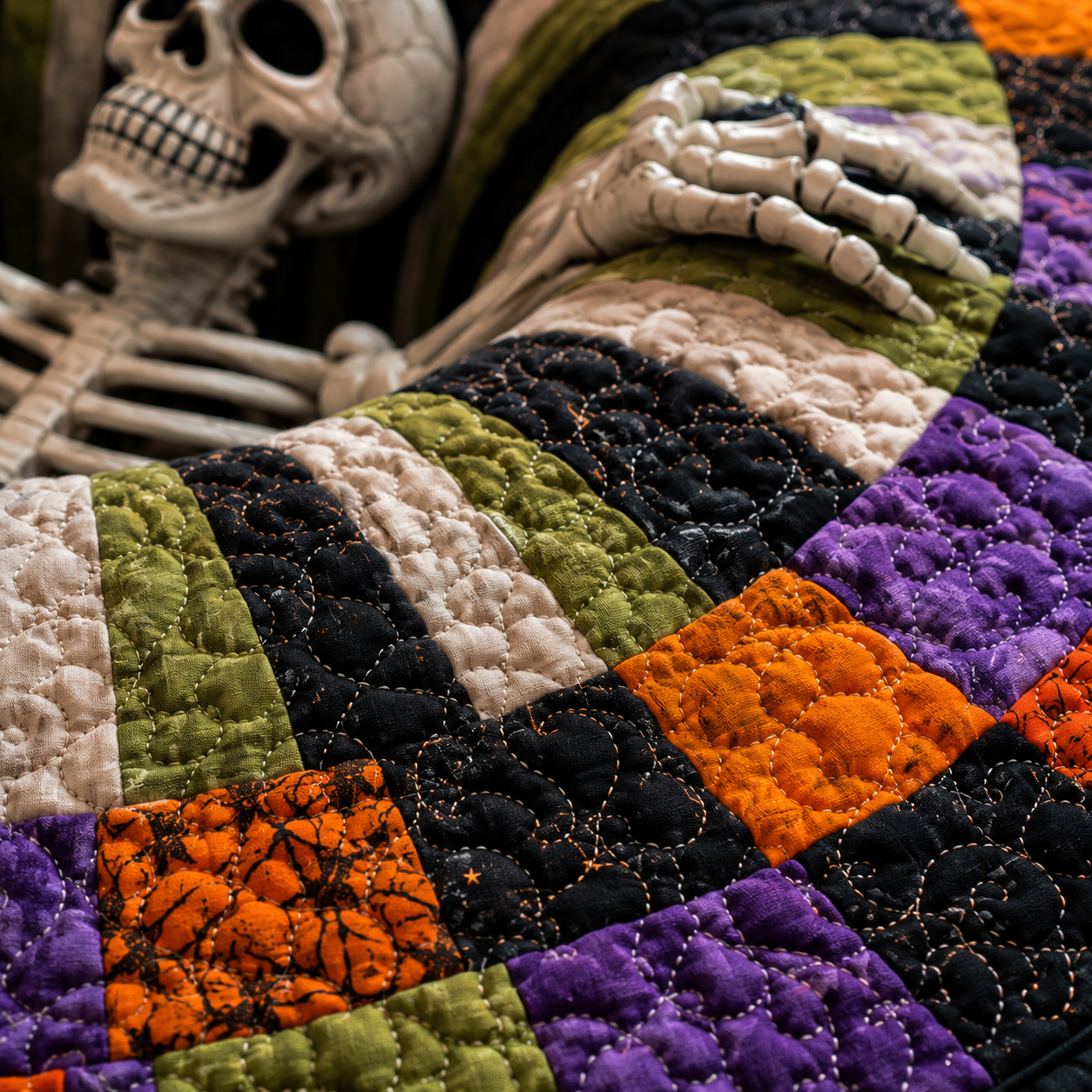 SpookyPortal – 3D-Skelett-Wirbel Halloween-Teppich