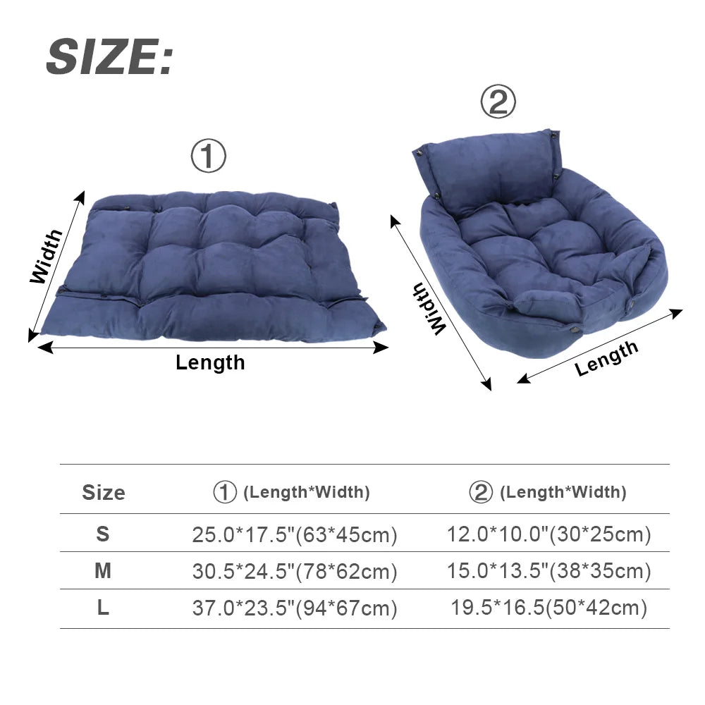 CozyNest™ | 3-in-1 Haustierbett – Sofa, Matte oder Schlafhöhle in einem