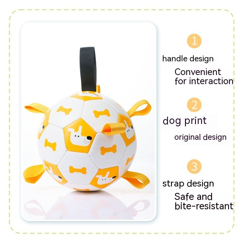 PawKick™ | Aufblasbarer Hundefußball mit Greifbändern