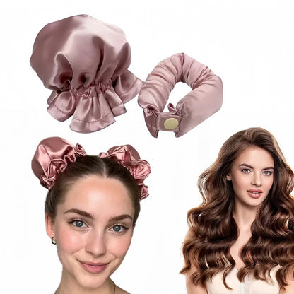 Hitze­loses Haar-Curling-Set mit Satin-Lockenwicklern für Wellen über Nacht