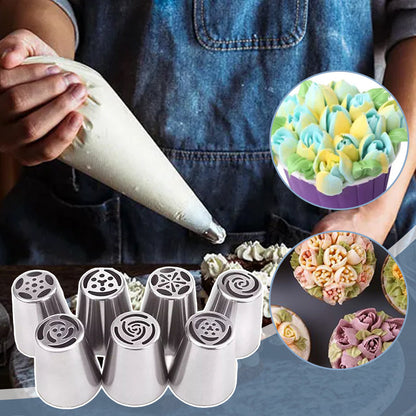 Spritztüllen-Set mit Blütenmotiven für Zuckerguss und Tortendekorationen