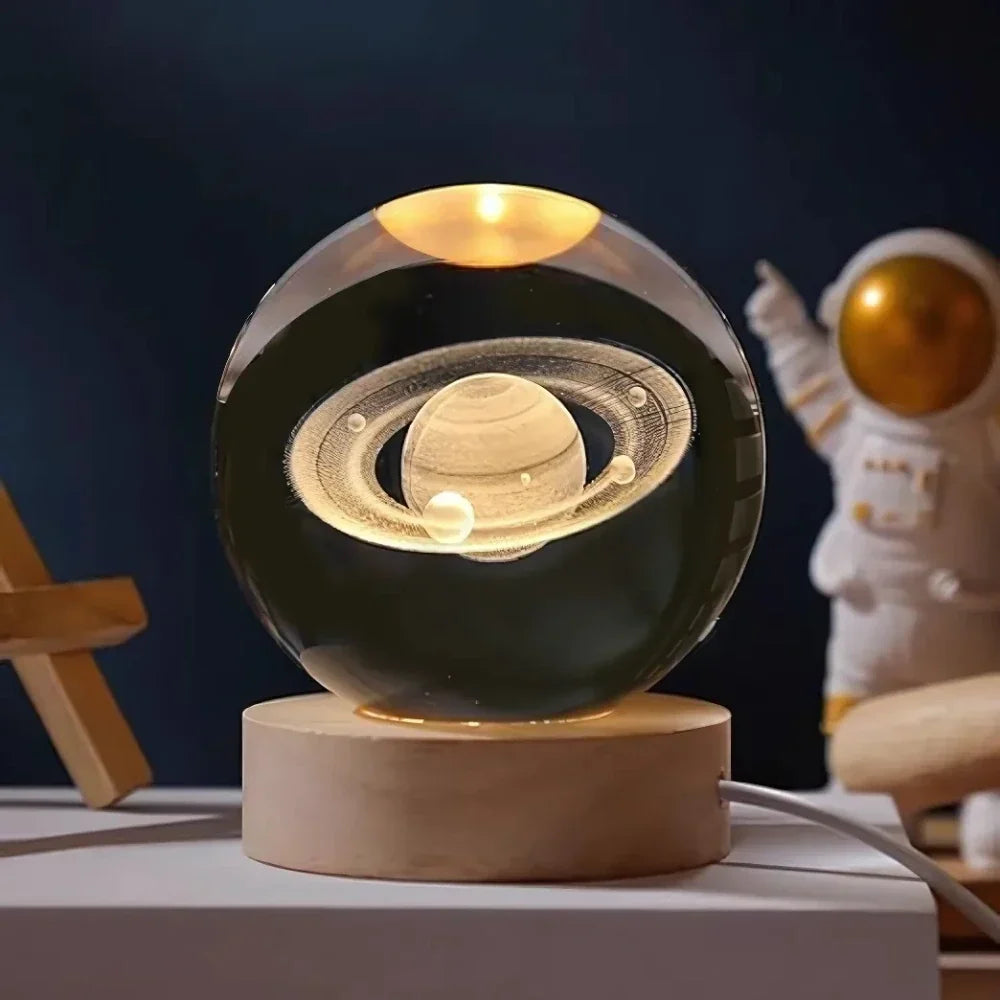 LumiOrbit™ Kristallkugel mit 3D-Licht | Magische Weltraum-Atmosphäre & Stimmungsvolle Beleuchtung