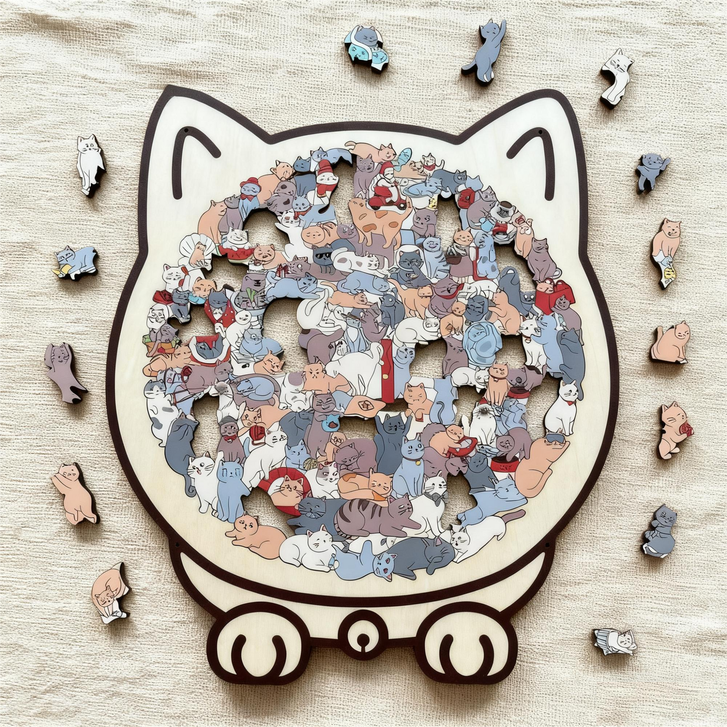 Mila – 135-teiliges Morandi Katzen-Puzzle | 2+1 GRATIS