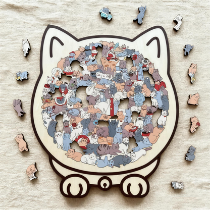 Mila – 135-teiliges Morandi Katzen-Puzzle | 2+1 GRATIS