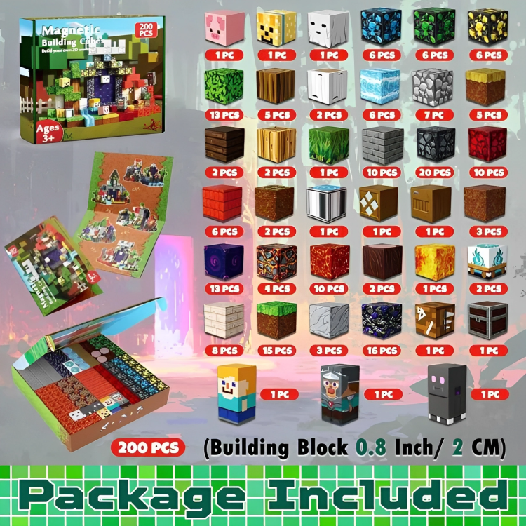 PixelBrix™ – 200-teiliges Set Magnetische Bausteine [50% Rabatt]