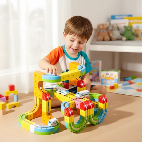 🚂 Racetrax™ 3D-Kinder-Rennbahn – Kreativer Spielspaß mit endlosen Strecken & Stunts
