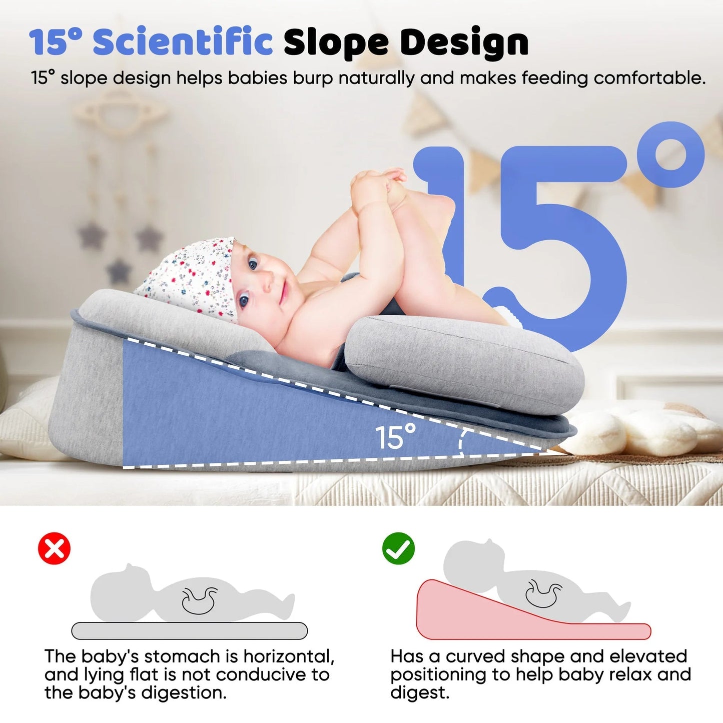 SnuggleSlope™ | Anti-Reflux Baby-Lounger mit erhöhter Liegeposition