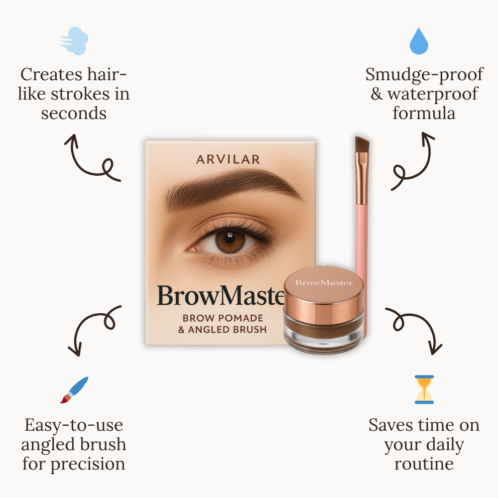 BrowMaster – Augenbrauenpomade mit abgeschrägtem Pinsel