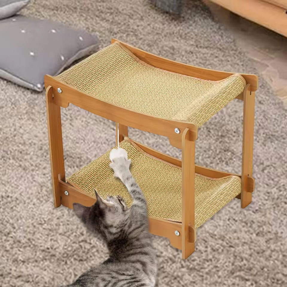 70% RABATT | PawVilla™ | 2-stöckiger Katzenkratzbaum – Luxuriöser Ruheplatz & Kratzmöbel im stilvollen Design