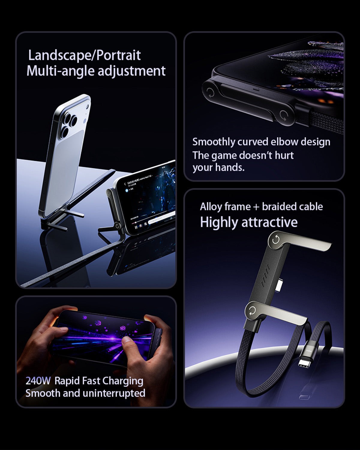 HyperCharge™ | 2-in-1 Ladekabel mit integriertem Standfuß [Letzter Tag Rabatt]